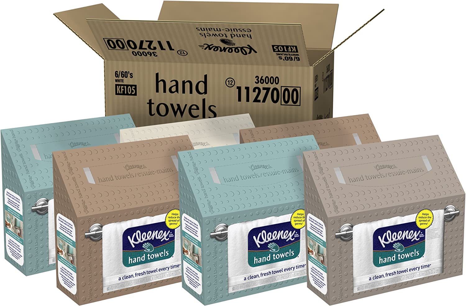 Kleenex White Hand Towels. 60 Count (Pack of 6)