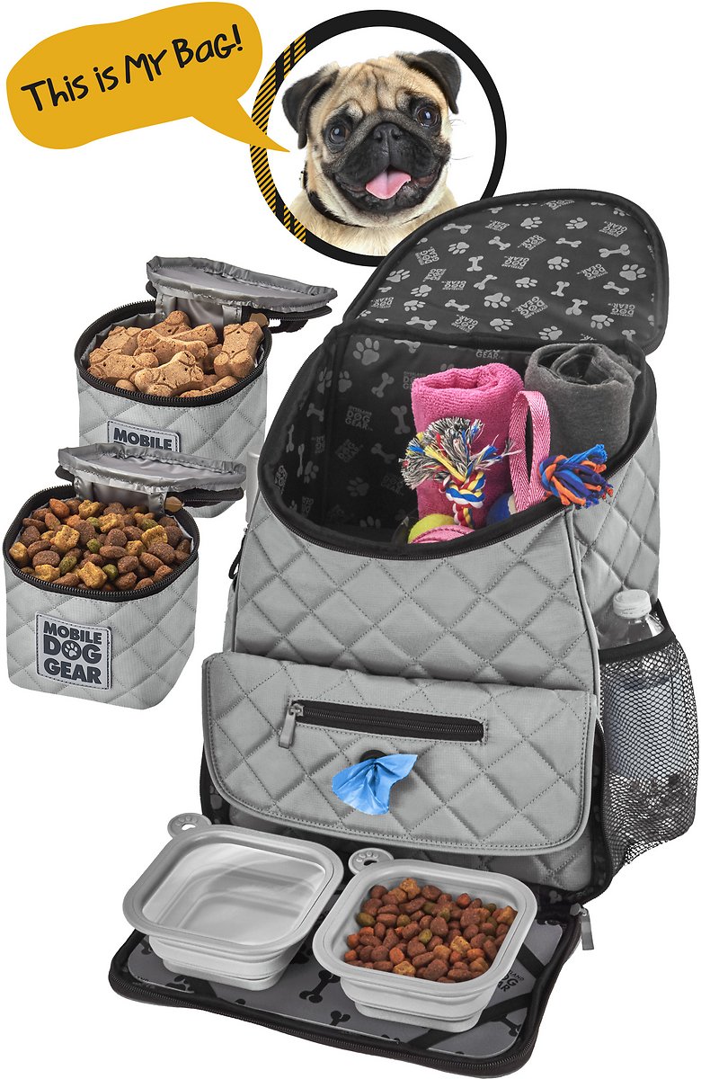 Mobile Dog Gear Weekender Backpack Pet Travel Bag – Gray