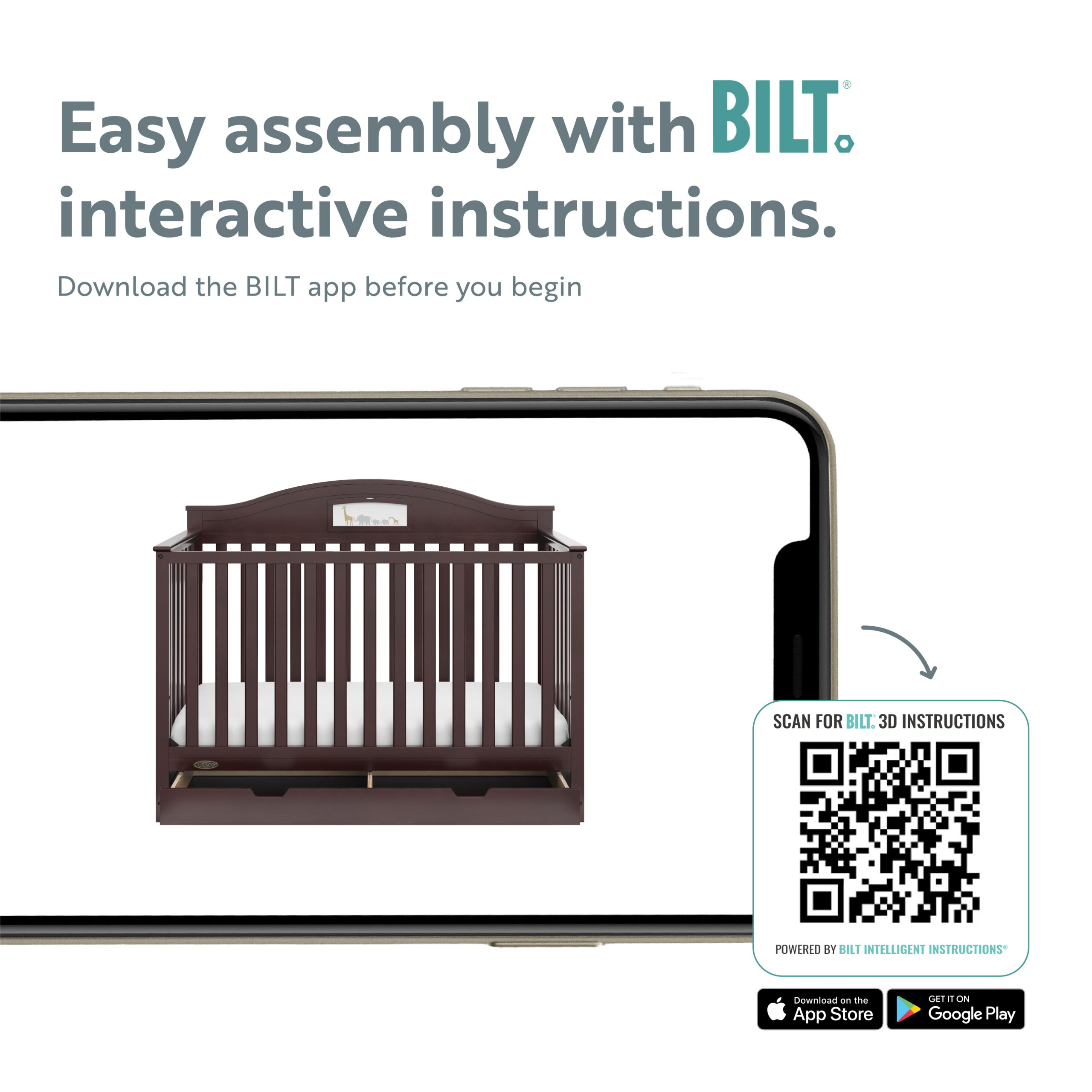 Graco Story 5-in-1 Convertible Baby Crib with Drawer. Espresso