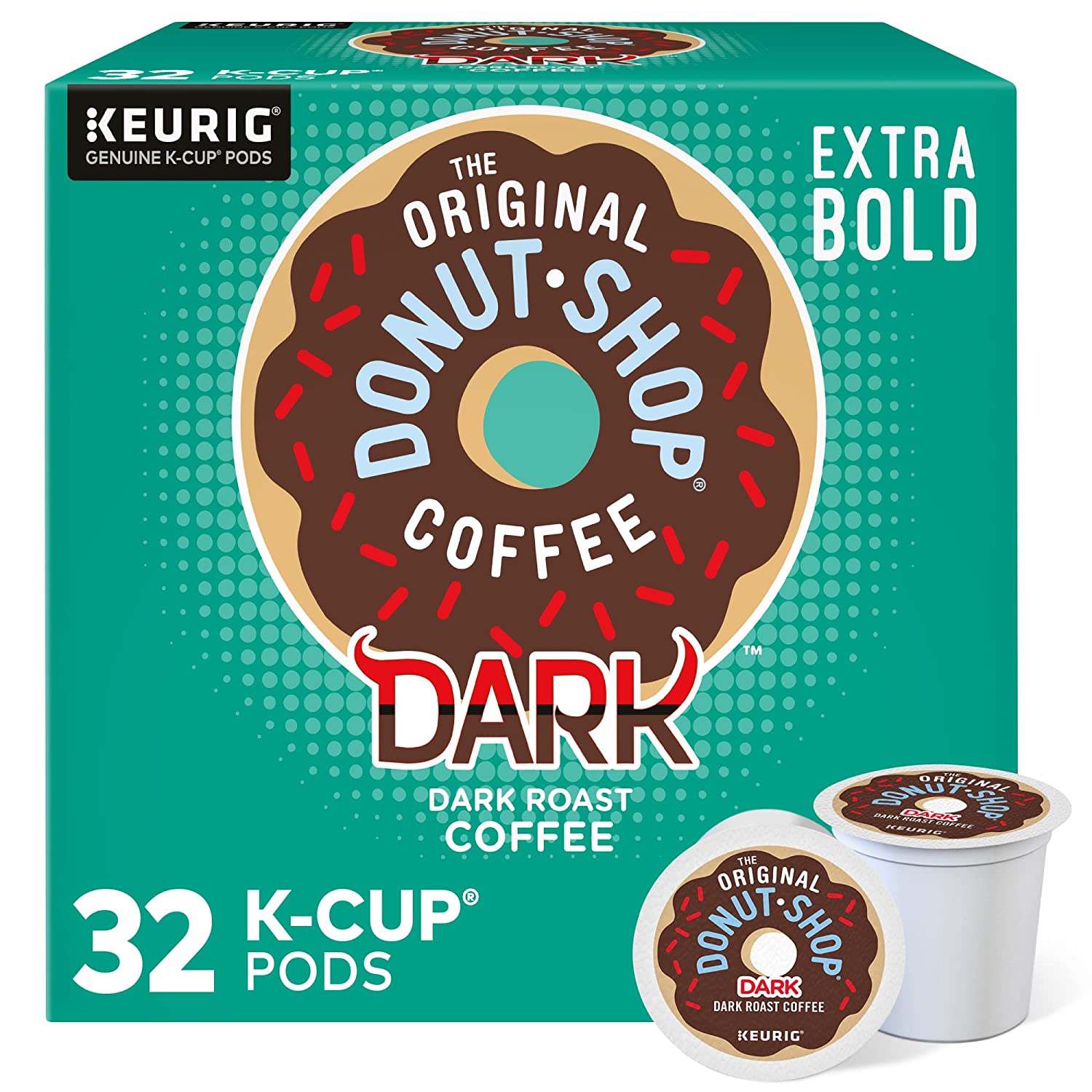 The Original Donut Shop Dark Coffee. Keurig Single-Serve K-Cup Pods. Dark Roast. 32 Count