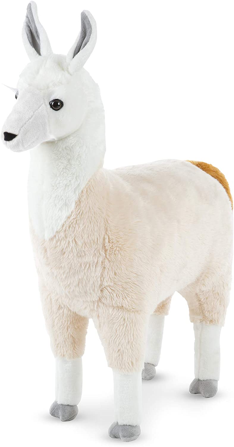 Melissa & Doug Standing Lifelike Plush Llama Stuffed Animal (31 x 30 x 9.5 inches)
