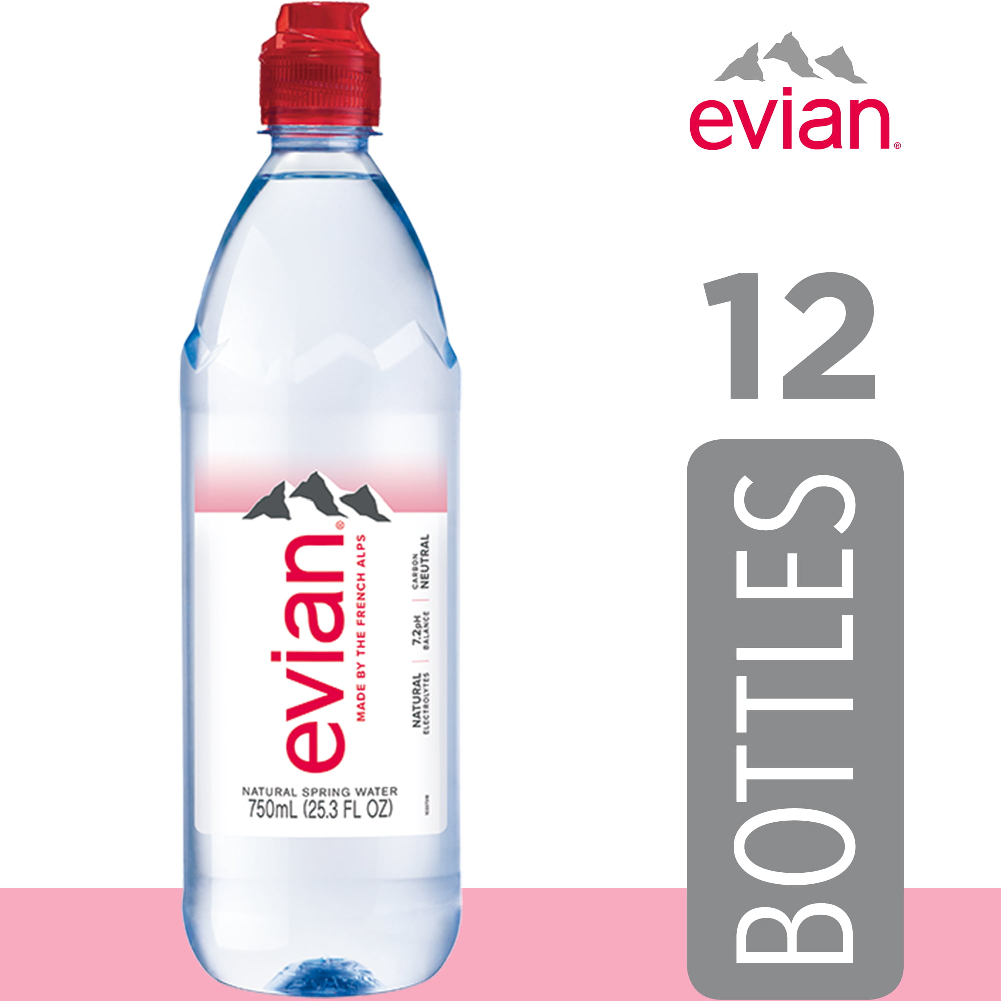 evian Natural Spring Water. 25.36 Fl Oz. 12 Count Bottles