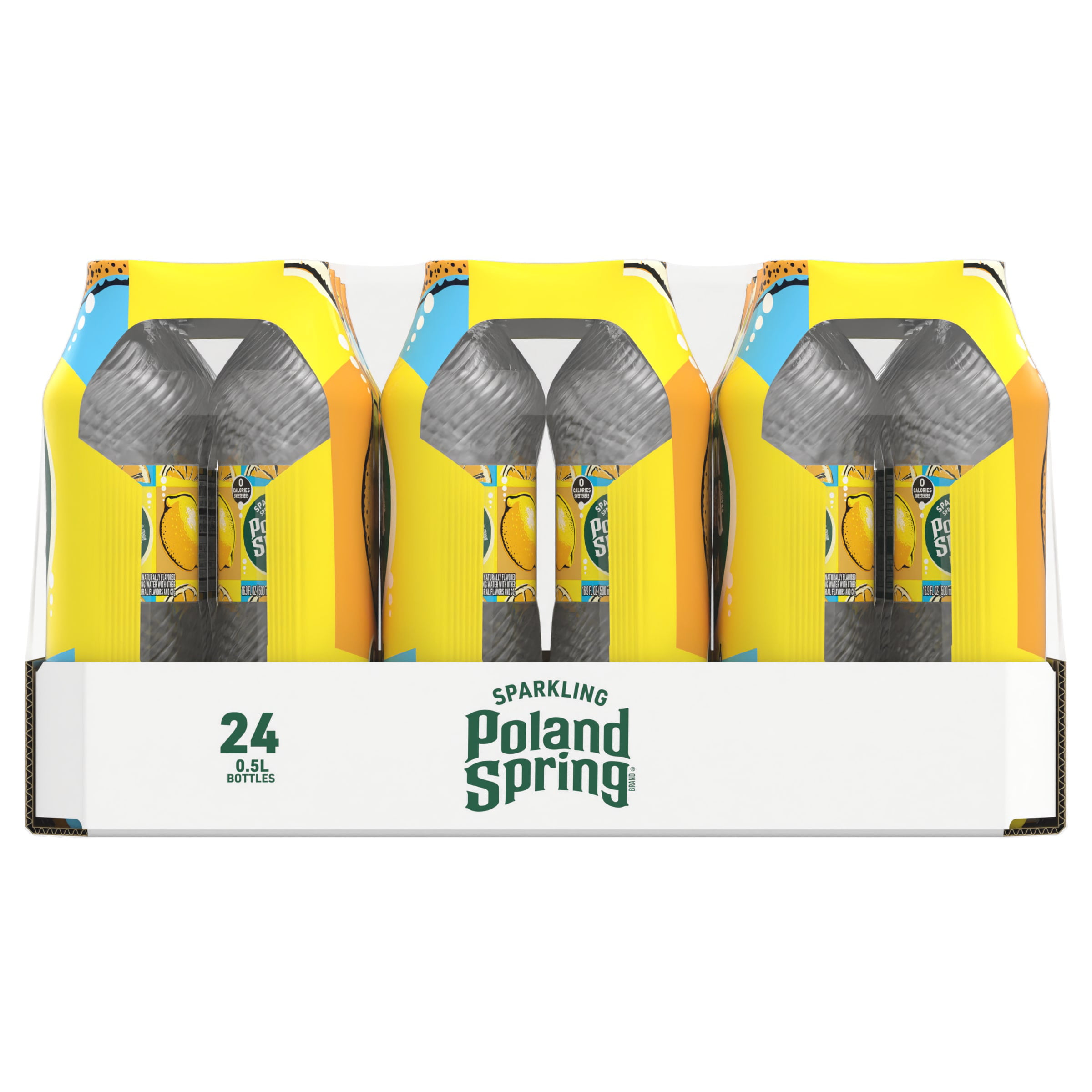 Poland Spring Sparkling Water. Lively Lemon. 16.9 oz. Bottles (24 Count)