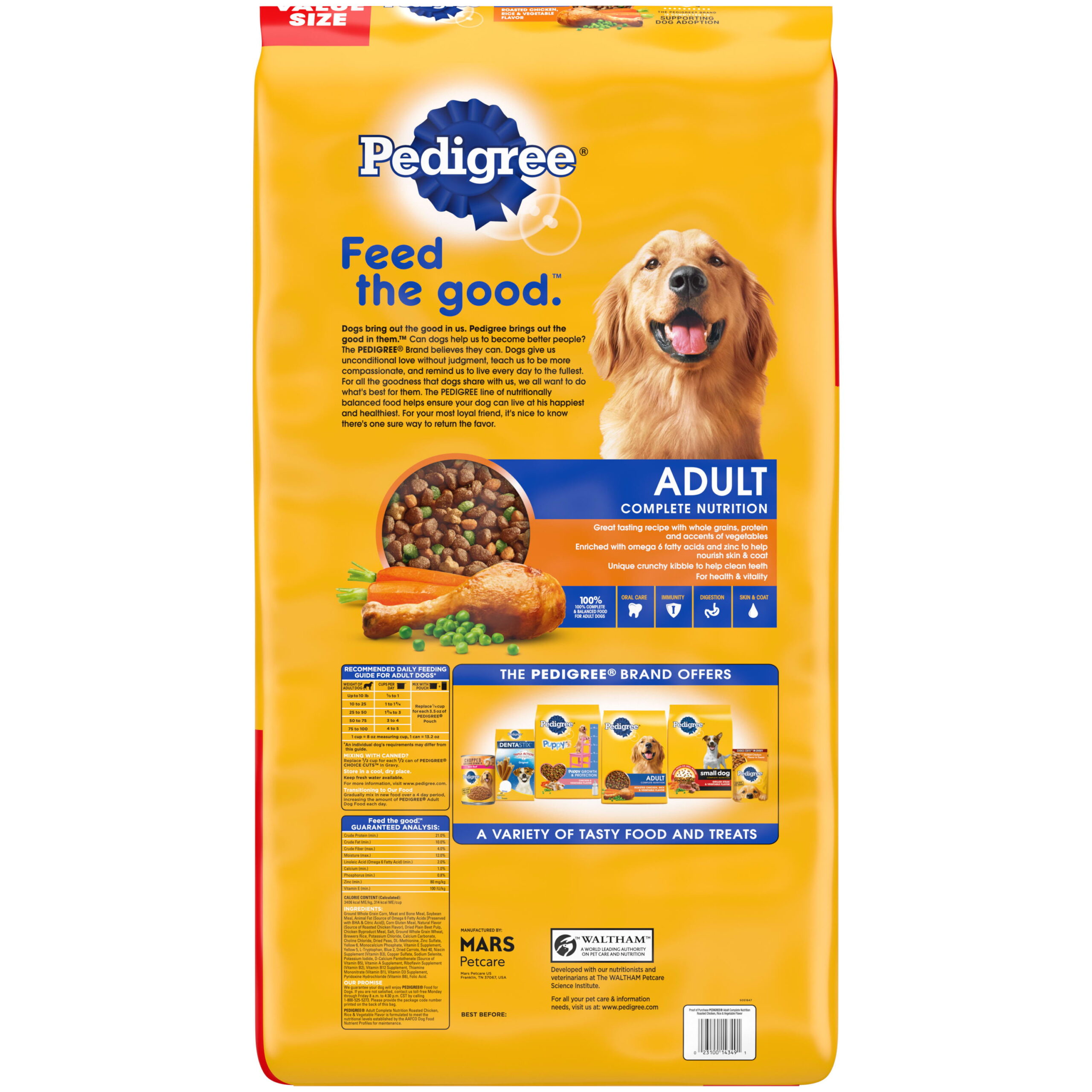 Pedigree Complete Nutrition Roasted Chicken. Rice & Vegetable Dry Dog Food for Adult Dog. 44 lb. Bag