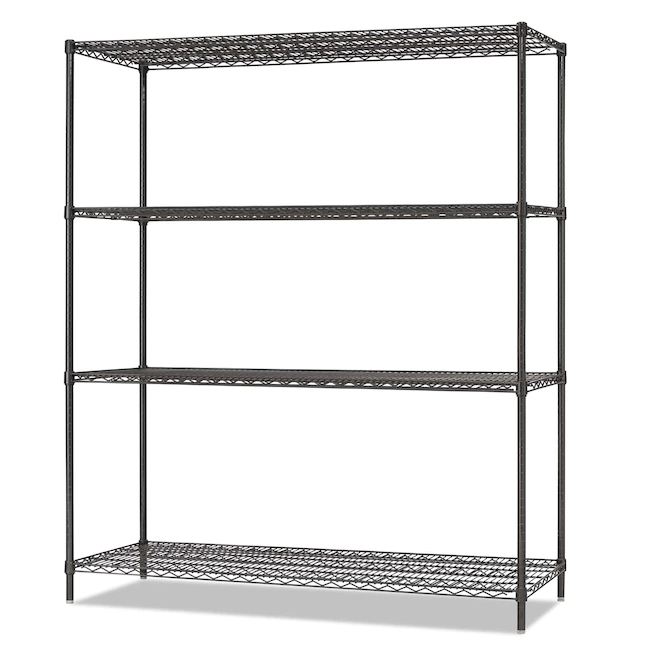 Alera ALESW206018BA Steel Heavy Duty 4-Tier Utility Shelving Unit (60-in W x 18-in D x 72-in H)