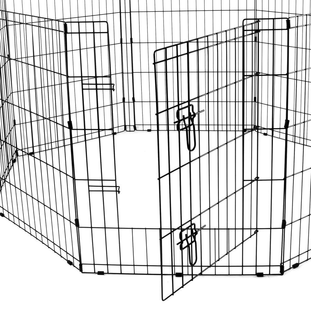 308597B 0-Acre 30 in. Indoor/Outdoor Collapsable Dog Exercise Pen with Latched Door