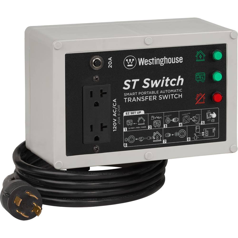 Westinghouse STS1 120-Volt 20-Amp Portable Automatic Transfer Switch with Smart Technology