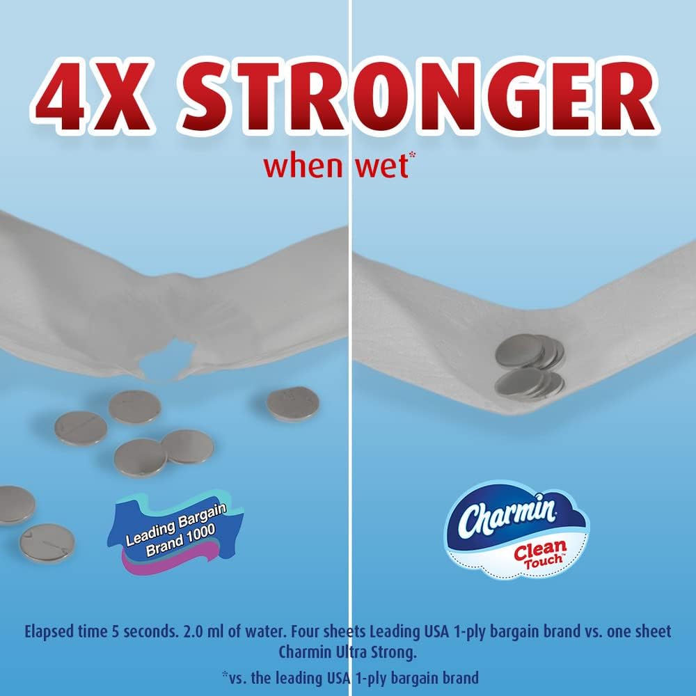 Charmin Ultra Strong Clean Touch Toilet Paper. 24 Family Mega Rolls = 123 Regular Rolls