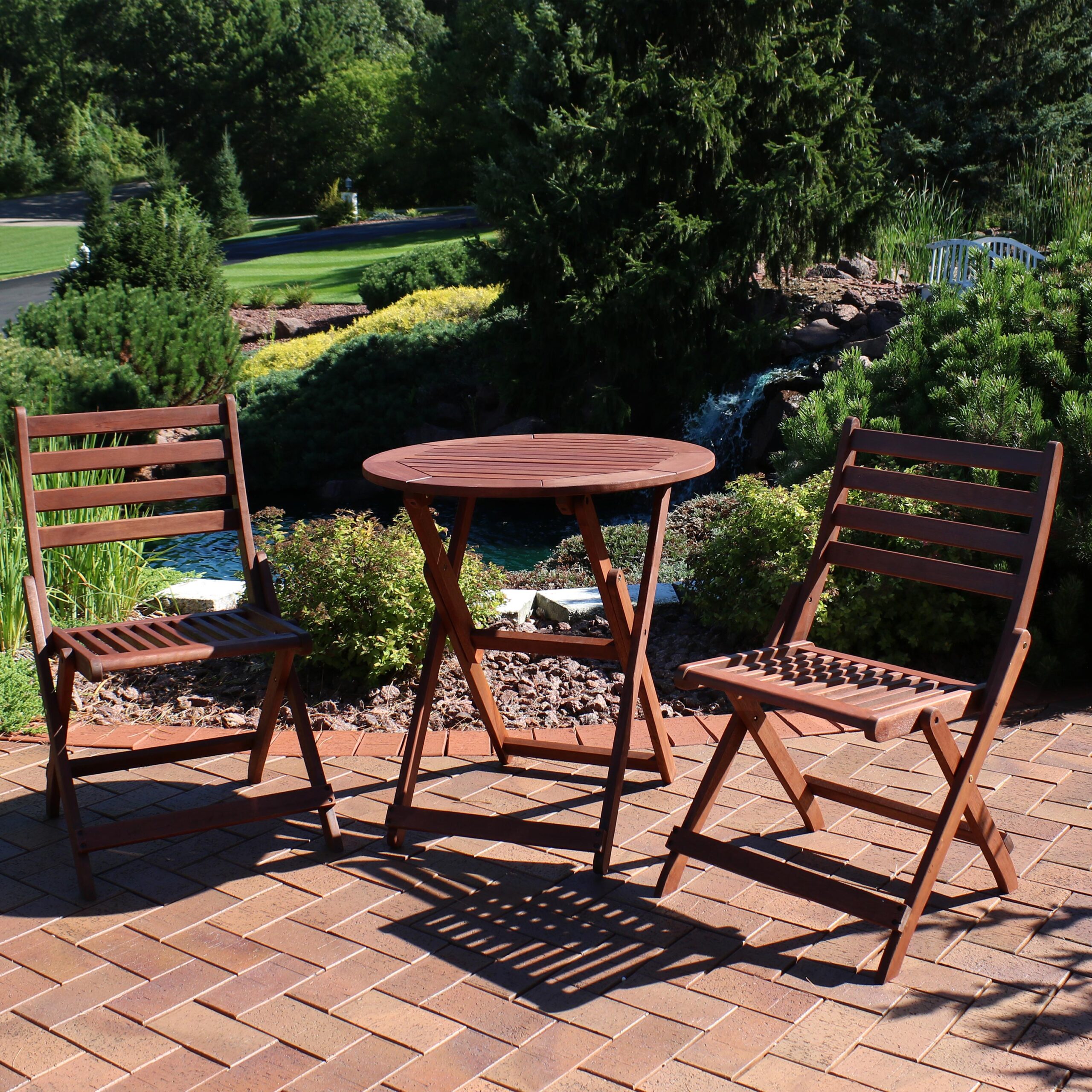 Sunnydaze Decor 3-Piece Brown Bistro Patio Set