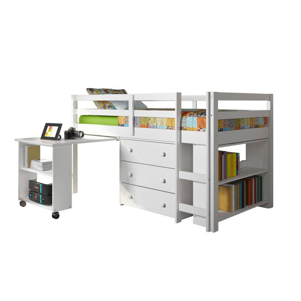 Donco Kids  White Twin Low Loft Bed