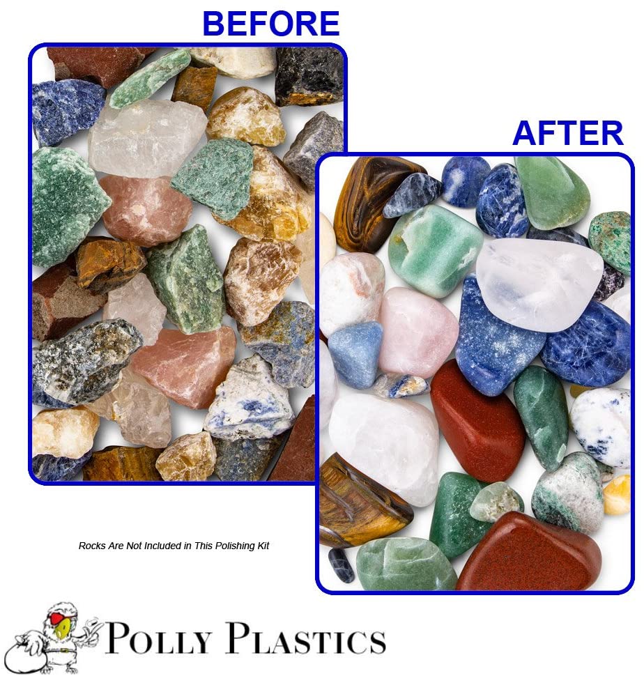 Rock Tumbler Grit Kit. Polly Plastics (4.5 Pounds Total Weight)