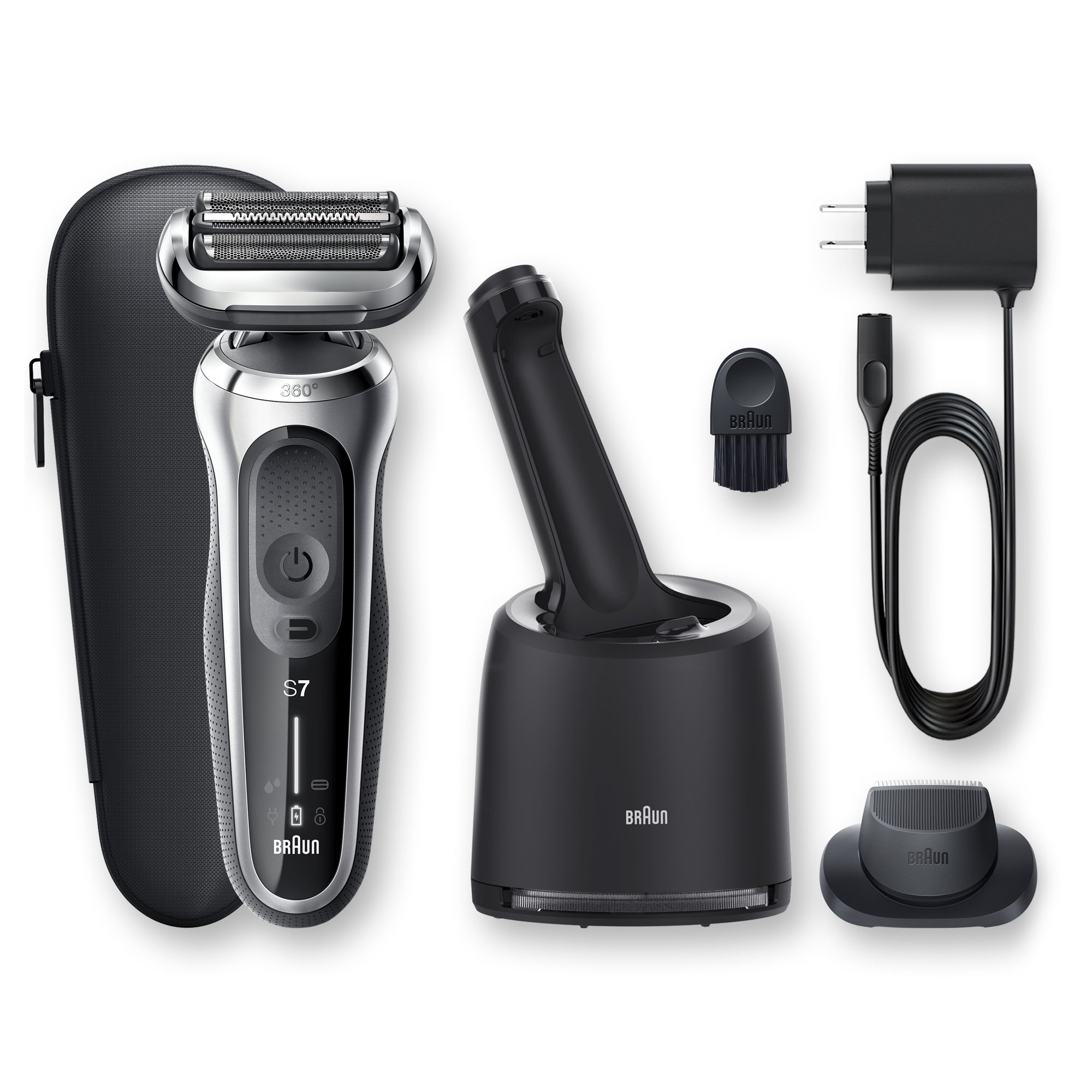 Braun Series 7 7071cc Flex Wet Dry Electric Razor for Men. Smart Care Center