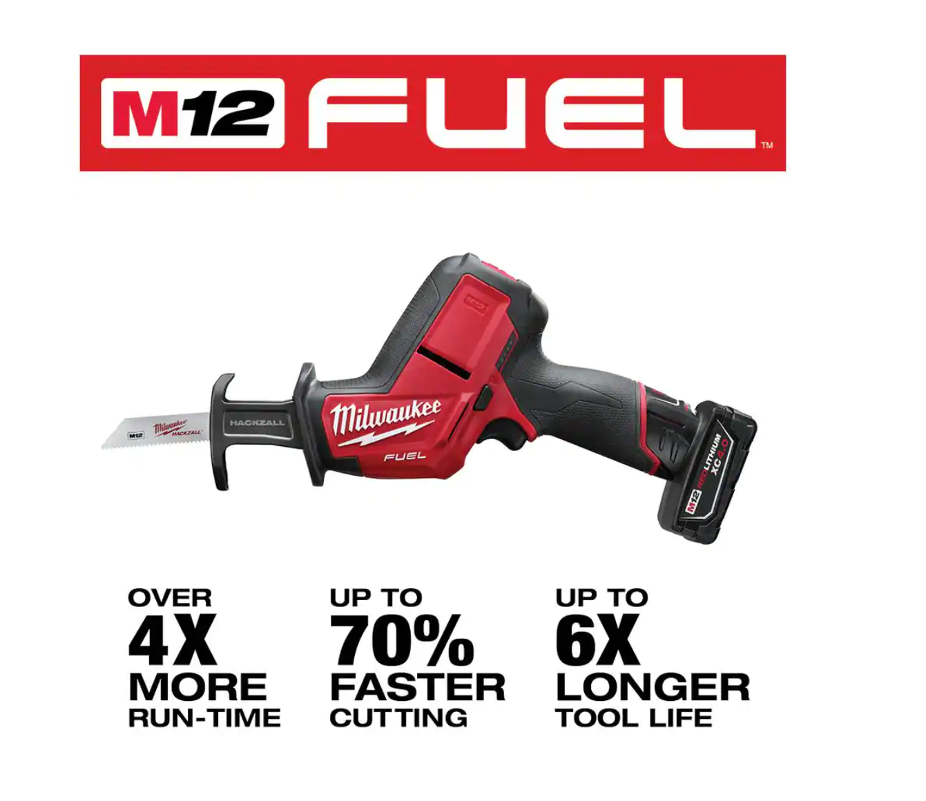 Milwaukee 2520-21XC-2460-20 M12 FUEL 12-Volt Lithium-Ion Brushless Cordless HACKZALL Reciprocating Saw Kit with M12 Rotary Tool