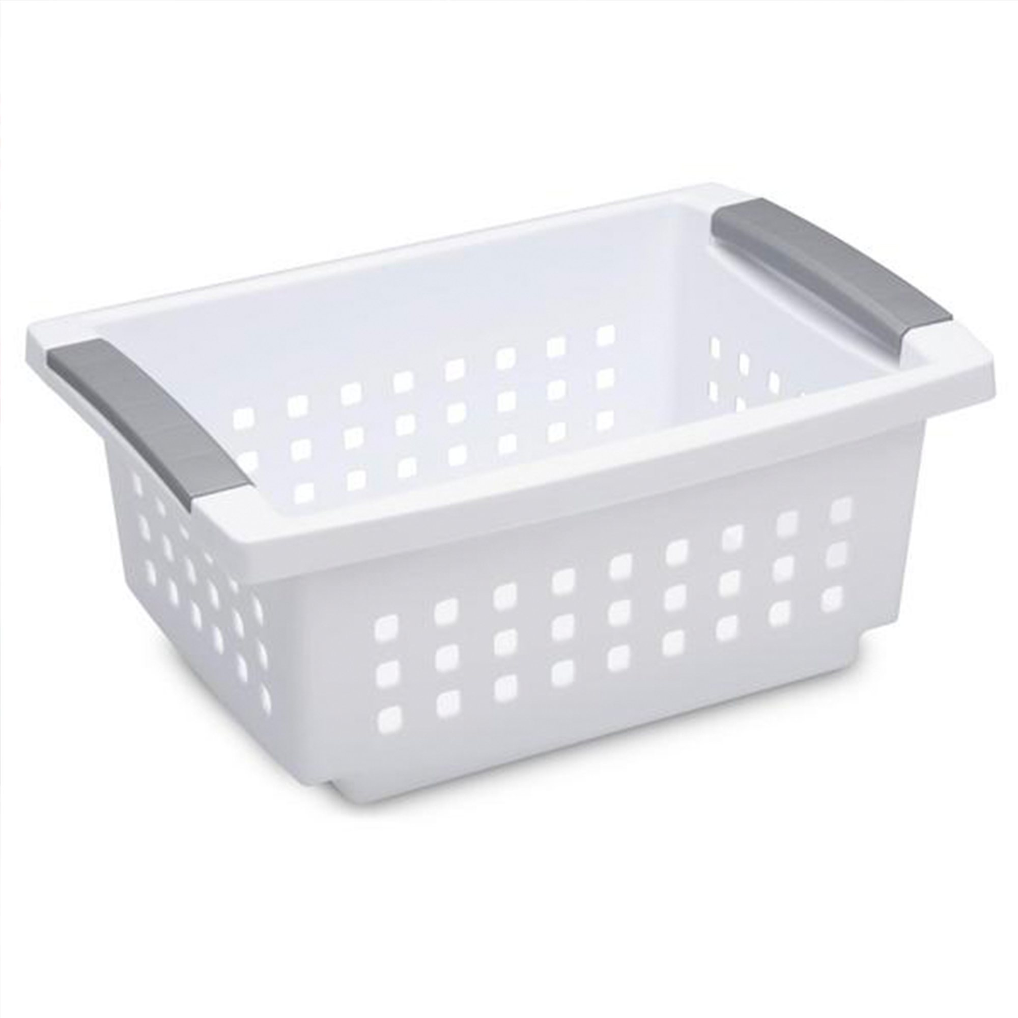 Sterilite Small Stacking Basket w/ Titanium Accents. White (16 Pack)