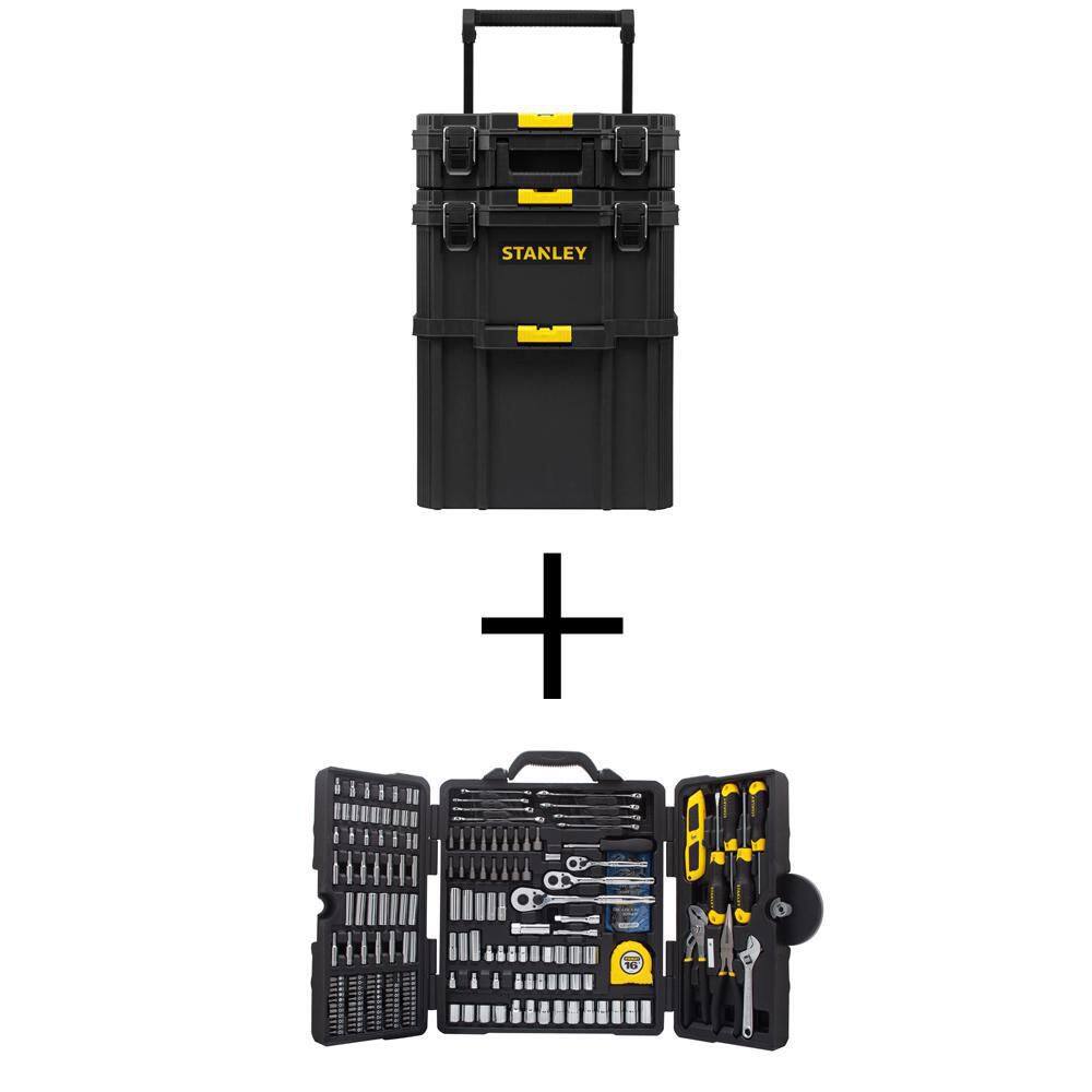Stanley STST60500W73795 Rolling 14.75 in. Workshop Tower and Mechanics Tool Set (210 Piece)