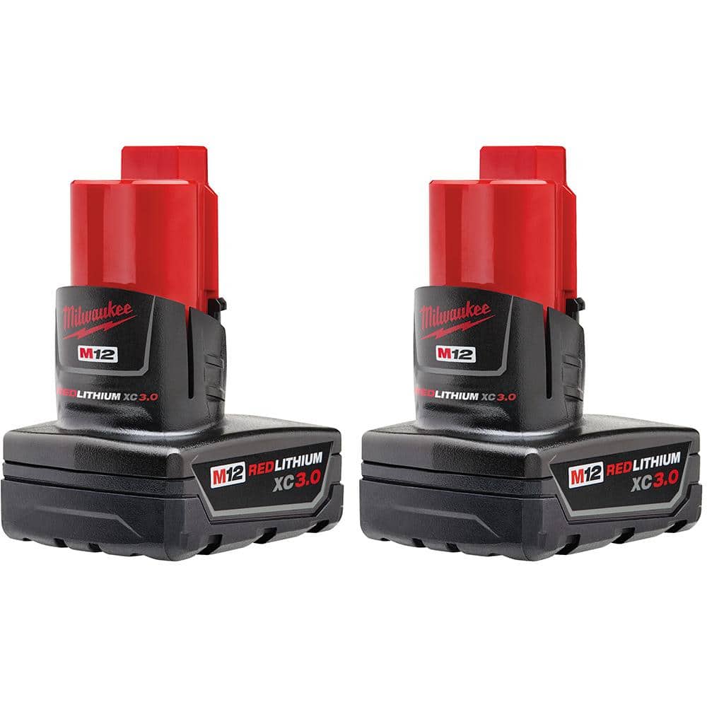 Milwaukee 48-11-2412-48-11-2412 M12 12-Volt Lithium-Ion XC Extended Capacity 3.0 Ah Battery Pack (4-Pack)