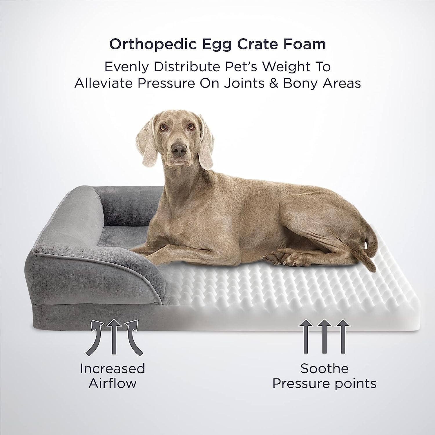 Bedsure Jumbo Orthopedic Dog Bed. Great Dane Dog Beds for Giant Dogs - Foam Sofa with Removable Washable Cover. Waterproof Lining and Nonskid Bottom Couch. Pet Bed