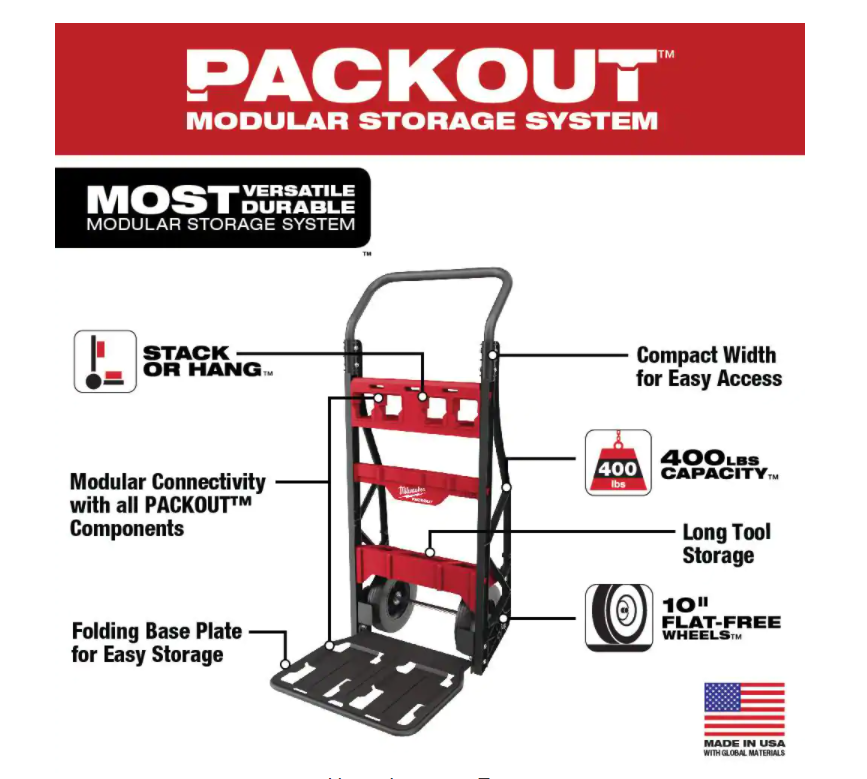 Milwaukee 48-22-8415 PACKOUT 20 in. 2-Wheel Utility Cart