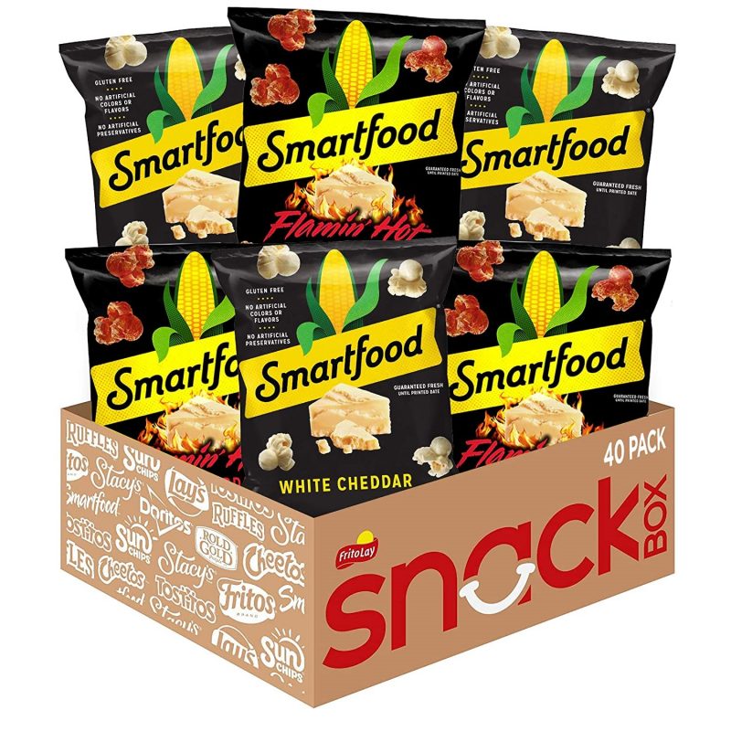 Smartfood Popcorn Flamin- Hot & White Cheddar of Whole Grain Snacks. 40 Count
