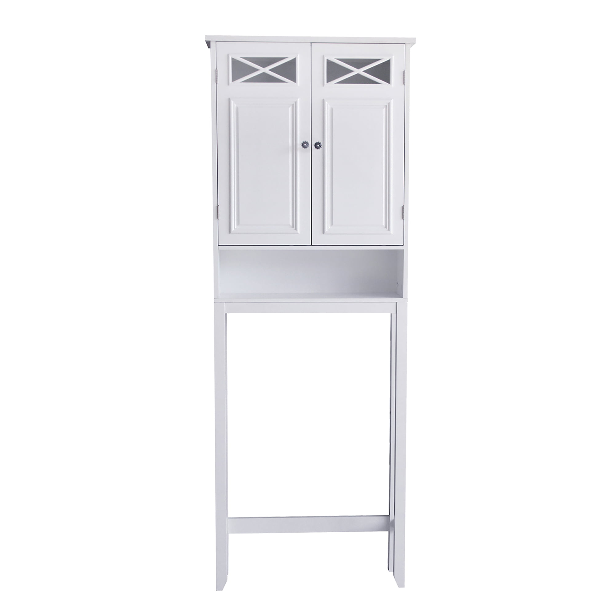 Teamson Home Dawson Over the Toilet Space Saver Bathroom Storage Cabinet with Adjustable Shelves. White