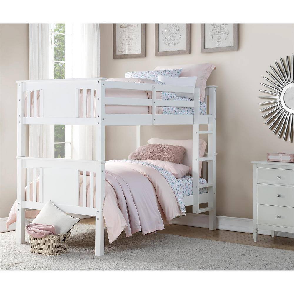 Dorel Living  Dylan White Twin Bunk Bed