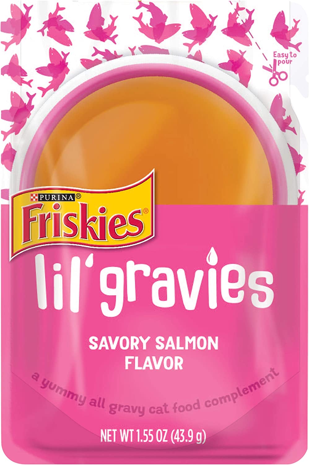 Purina Friskies Lil- Gravies Savory Salmon Flavor Cat Food Complement - (16) 1.55 oz. Pouches
