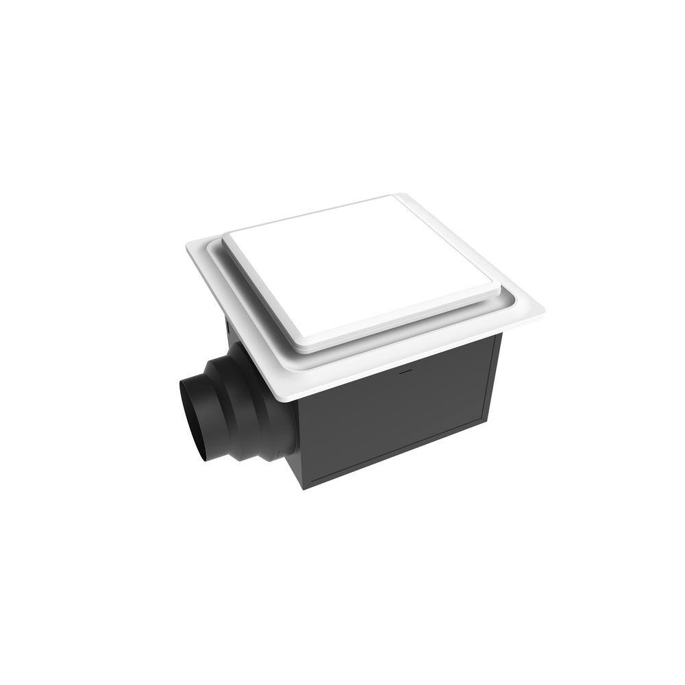 Aero Pure ABF110 L5 W Low Profile 110 CFM 0.9 Sones Quiet Ceiling Bathroom Ventilation Fan with LED Light/Night Light White