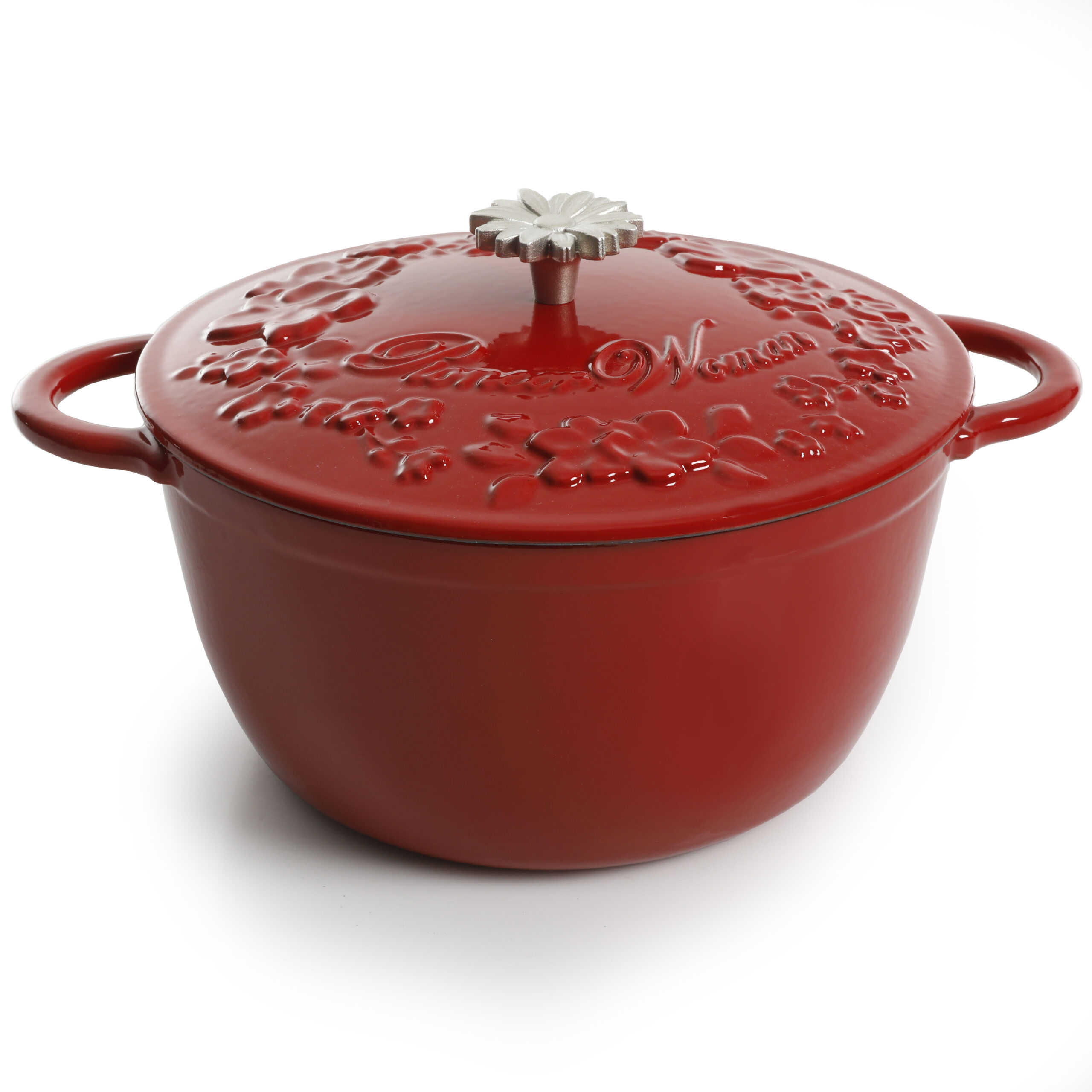 The Pioneer Woman Timeless Beauty Enamel Cast Iron 5-Quart Dutch Oven. Red