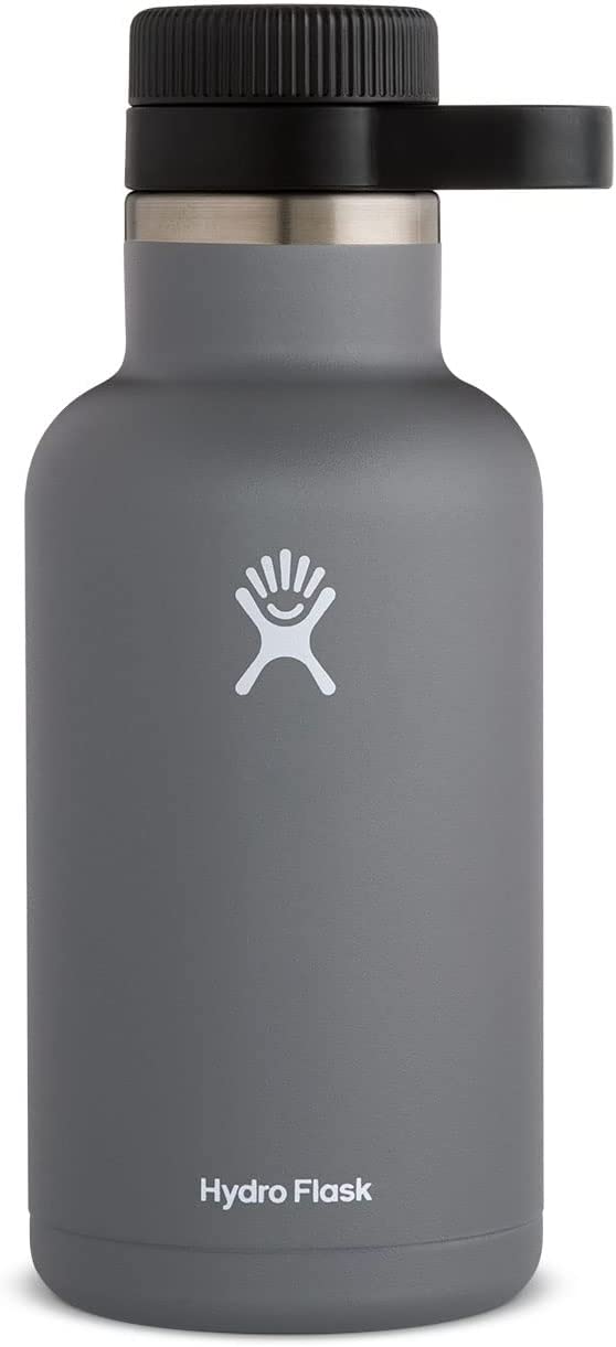 Hydro Flask G64010 64 oz. Beer Growler- Vacuum Insulated & Reusable with Easy Carry Handle. Stone
