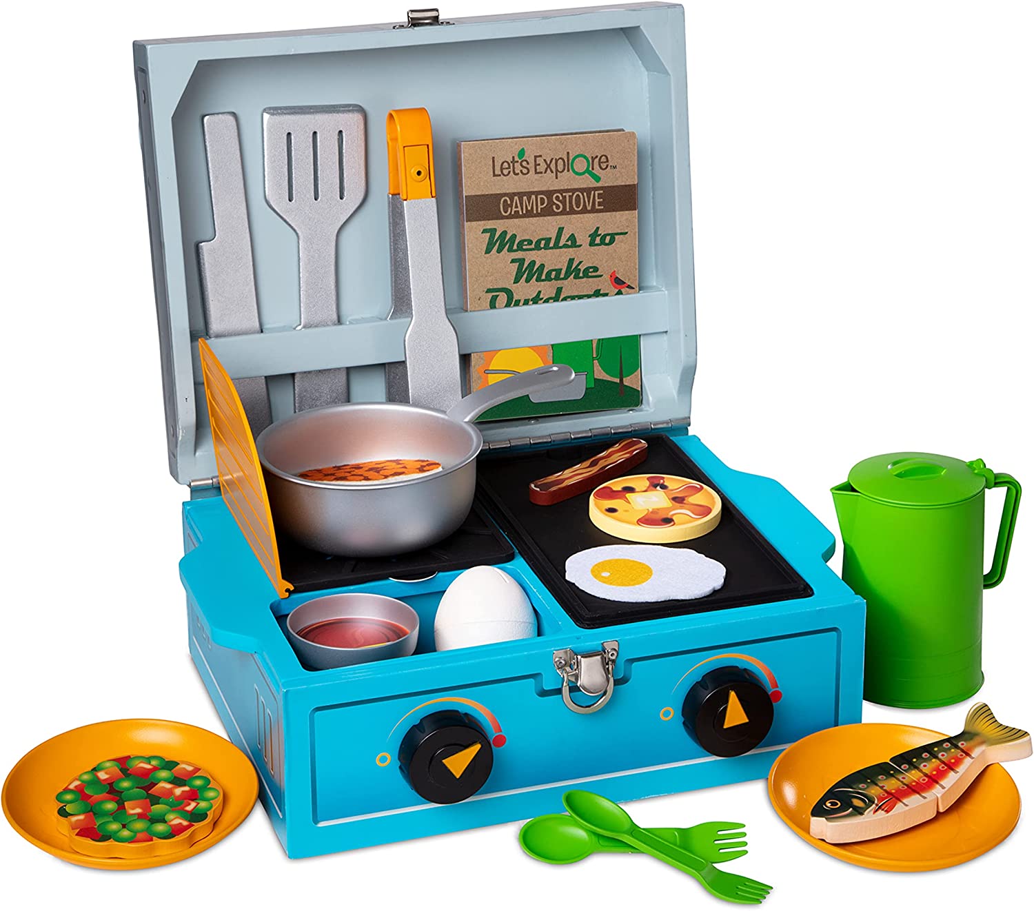 Melissa & Doug Let-s Explore Wooden Camp Stove Play Set