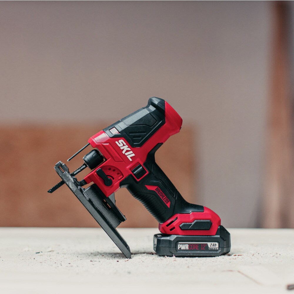 SKIL PWR CORE 12-Volt Brushless Variable Speed Keyless Cordless Jigsaw (Charger Included and Battery Included)