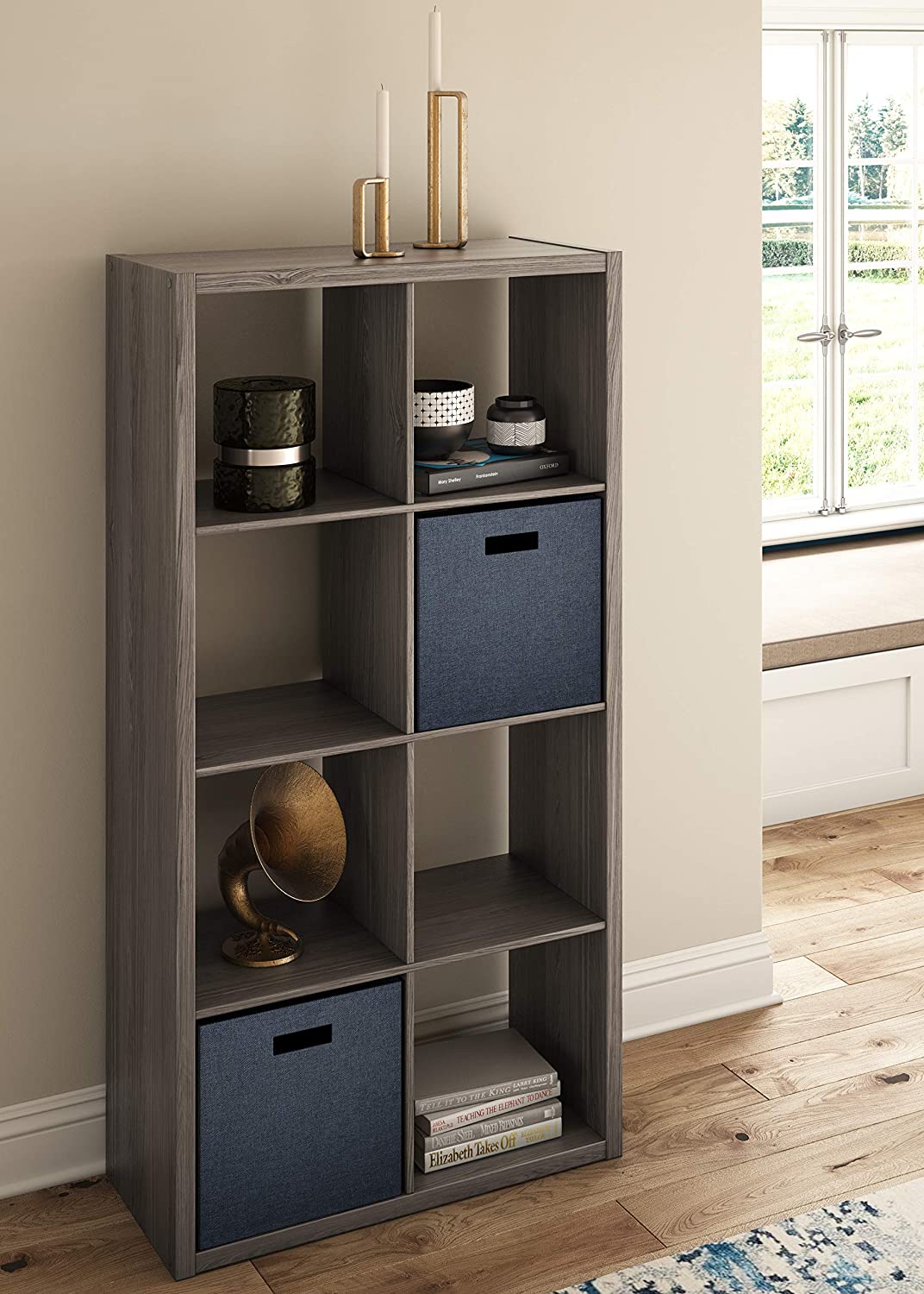 ClosetMaid  57.95-in H x 29.87-in W x 13.5-in D Graphite Gray Wood Laminate 8 Cube Organizer