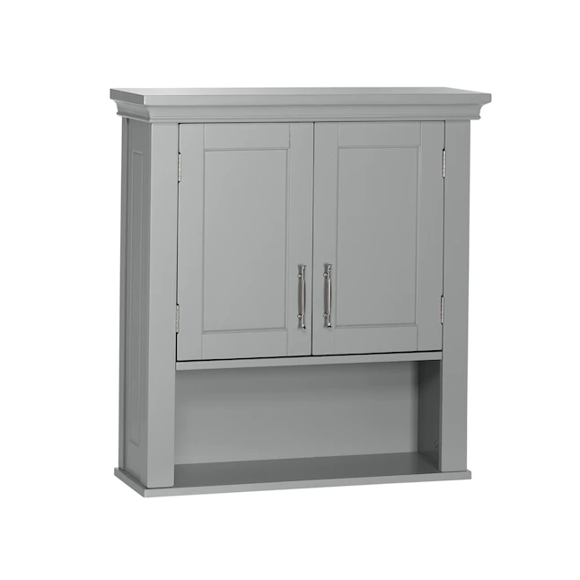 RiverRidge  Somerset 22.81-in W x 24.5-in H x 7.88-in D Gray Bathroom Wall Cabinet