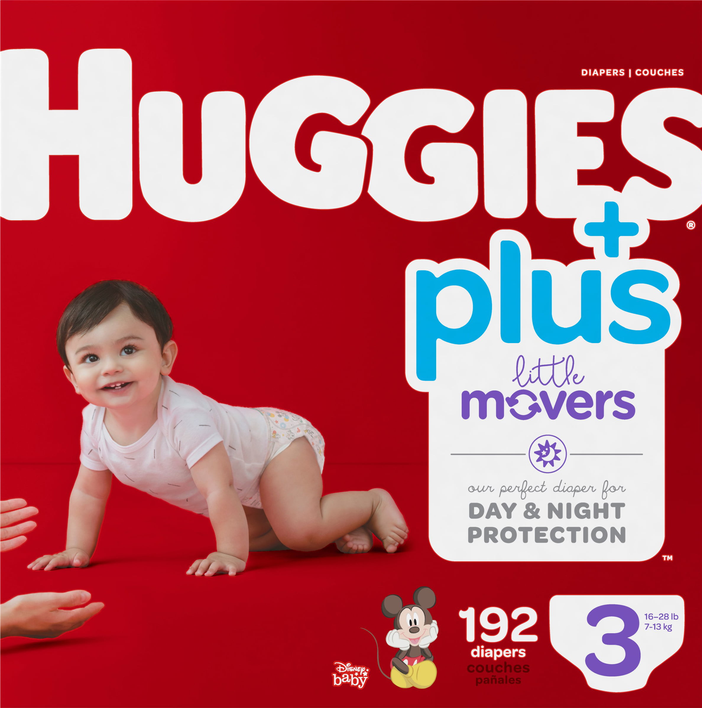 Huggies Plus Diapers. Size 3 (16-28 Pounds). 192 Count