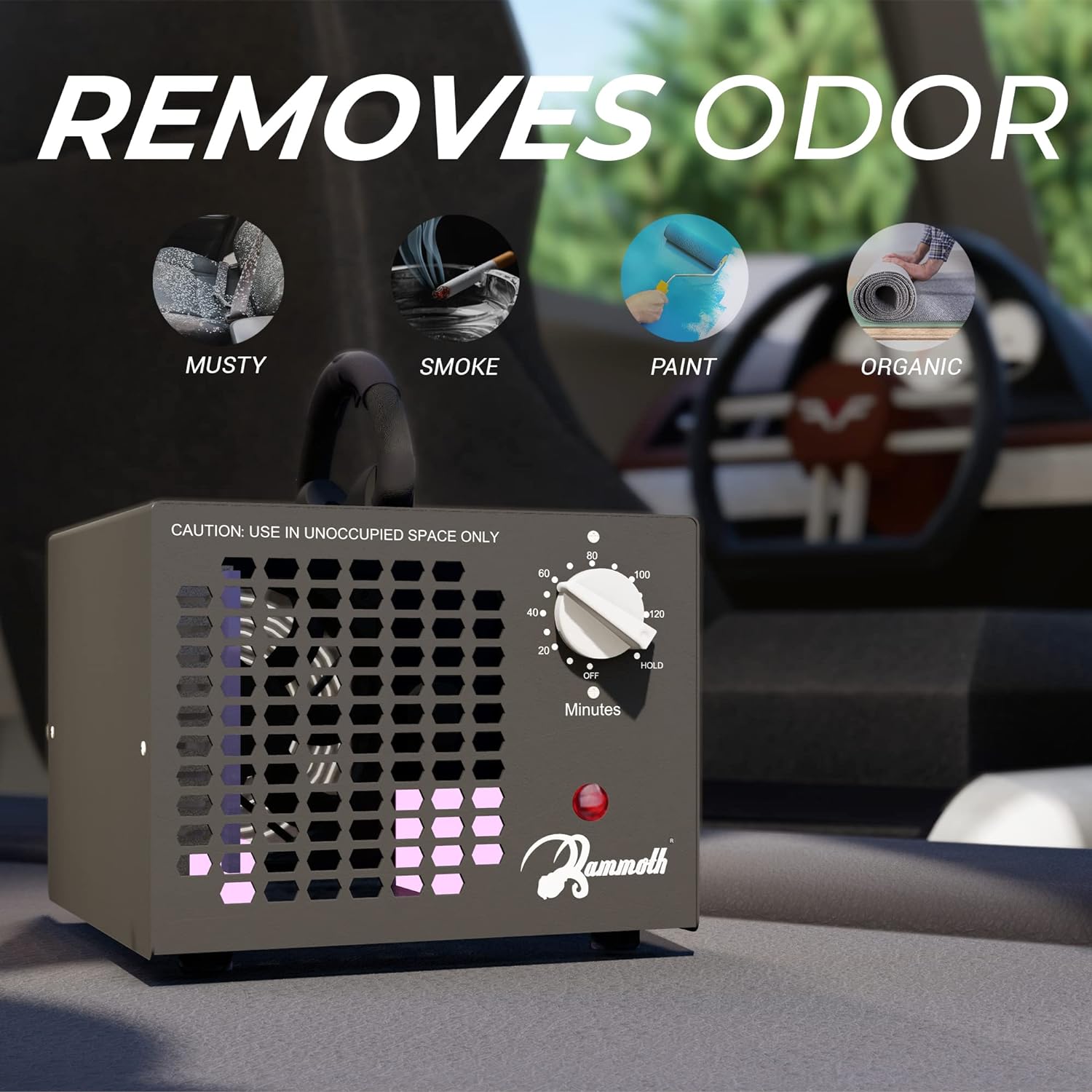 Mammoth 10.000mg Ozone Generator. Ozone Machine Odor Removal - Air Purifier for Odors in Home. Car. and Large Rooms (10.000mg)