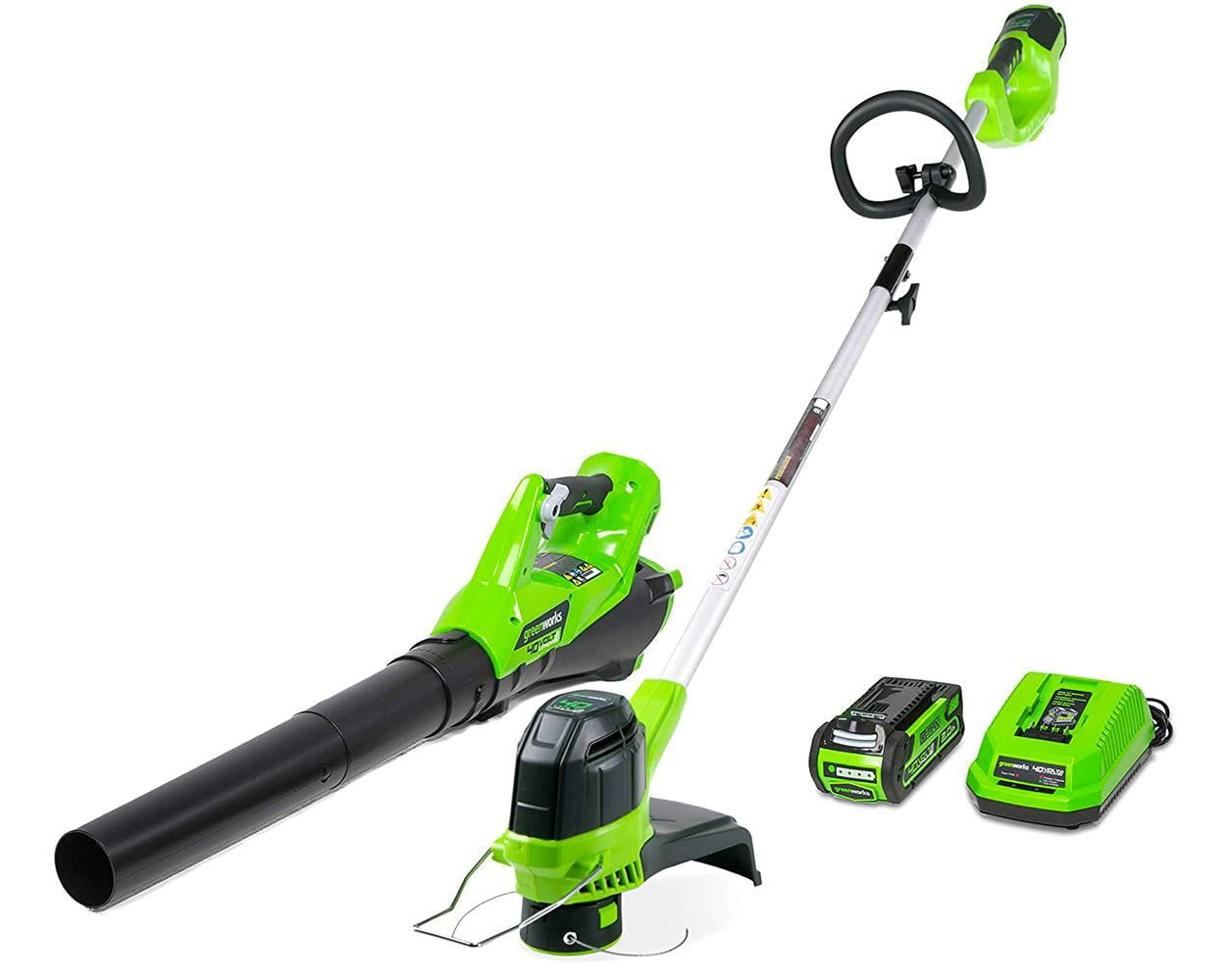 Greenworks 40V String Trimmer/Leaf Blower Combo W/ 2.0 Ah Battery. 1301202
