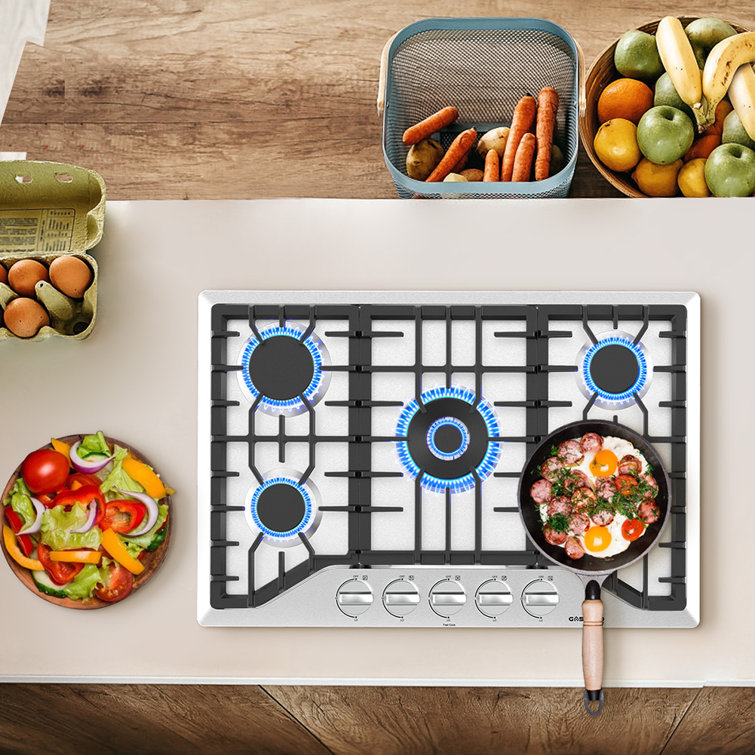 Gaslandchef 30” Gas 5 Burner Cooktop with Dual Size Power Burner