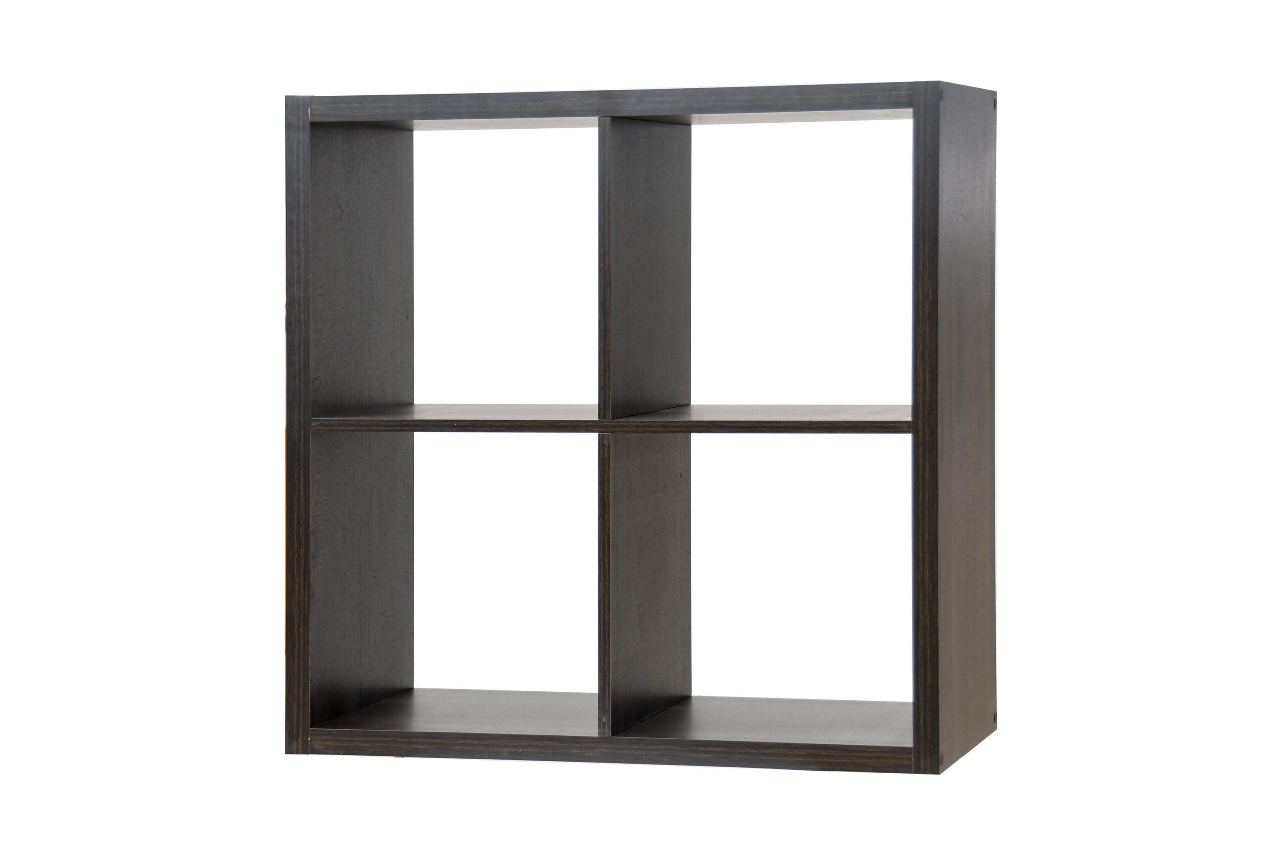 allen + roth 30-in H x 29.87-in W x 13.5-in D Dark Chocolate Stackable Wood Laminate 4 Cube Organizer