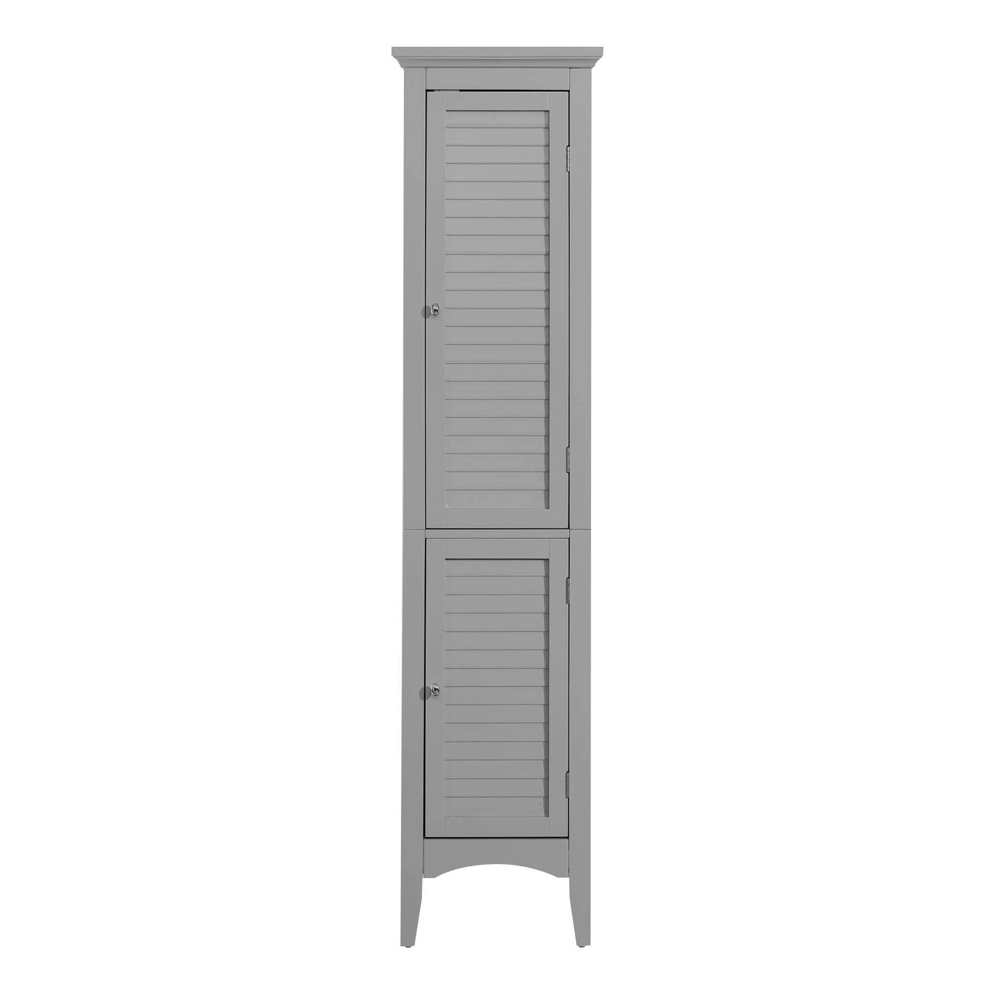 Teamson Home Glancy Wooden Linen Tower Cabinet with Storage. Gray