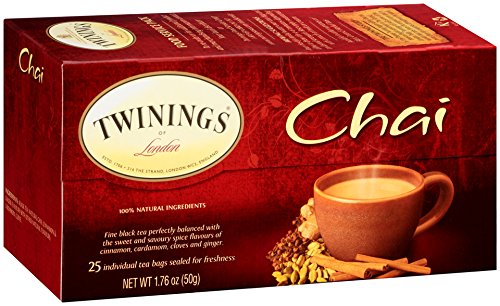 Twinings of London Chai Tea Bags. 25 Count. Pack of 6