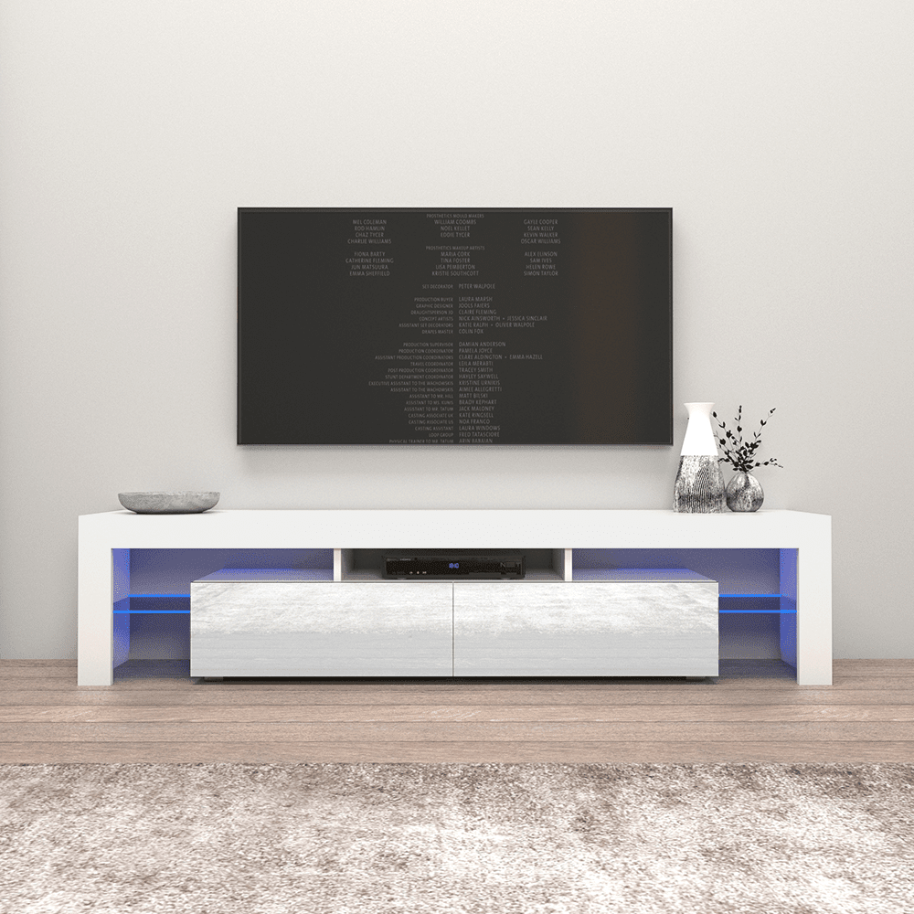 Solo 200 Modern LED TV Stand. Fits up to 90″ TV. White