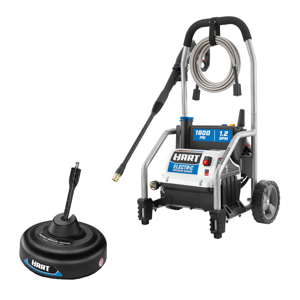 HART 1800 PSI 1.2 GPM Electric Pressure Washer with Bonus 11″ Surface Cleaner