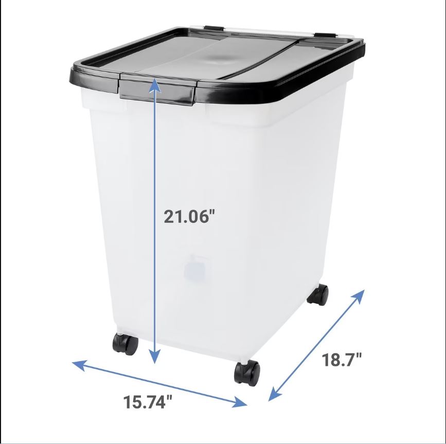 Frisco WeatherPro Airtight Pet Food Storage Container. For Dog Cat Bird and Other Pet Food Storage Bin 50 lbs / 65 qt. Black