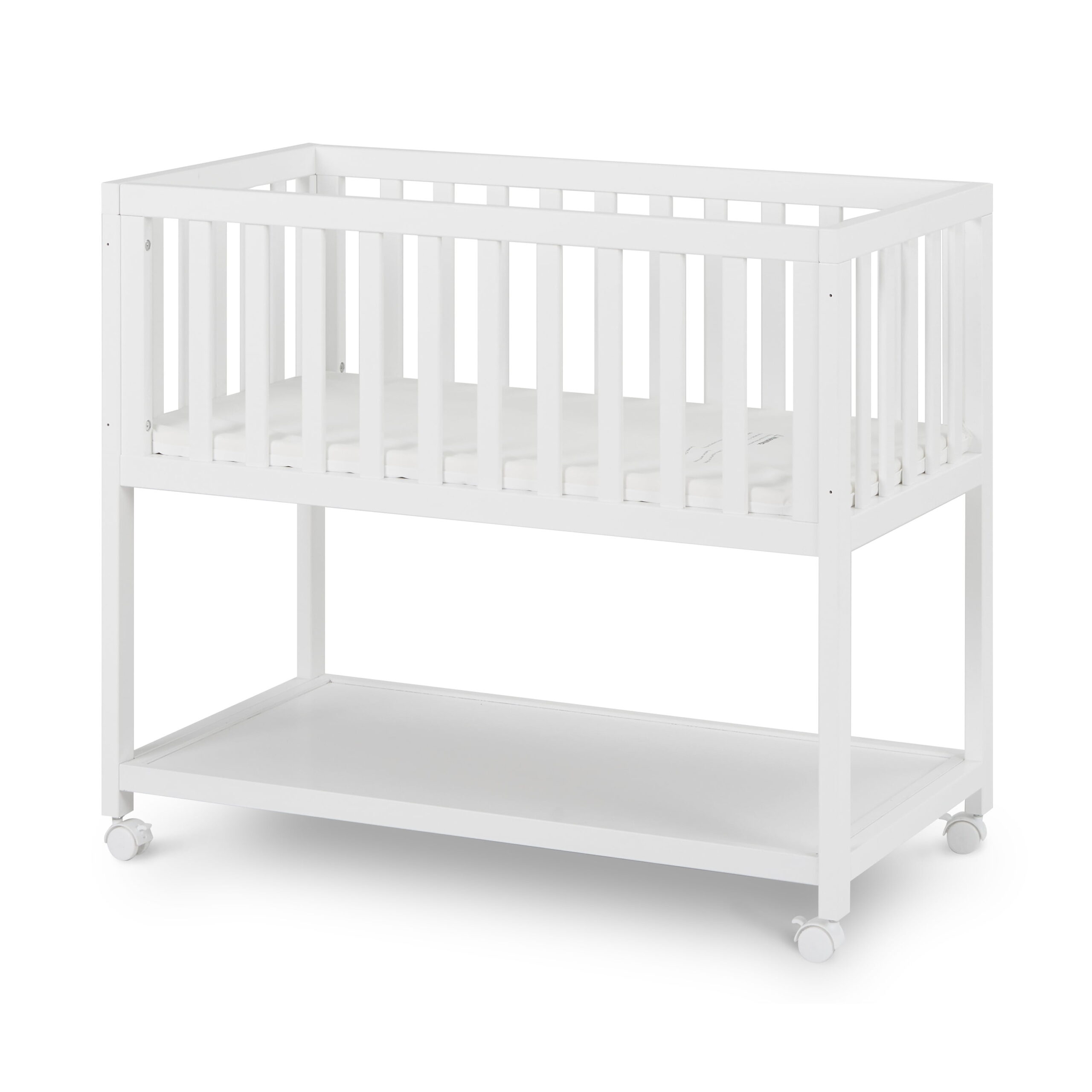 AFG Mila Wooden Portable Bassinet with Mattress Pad. White