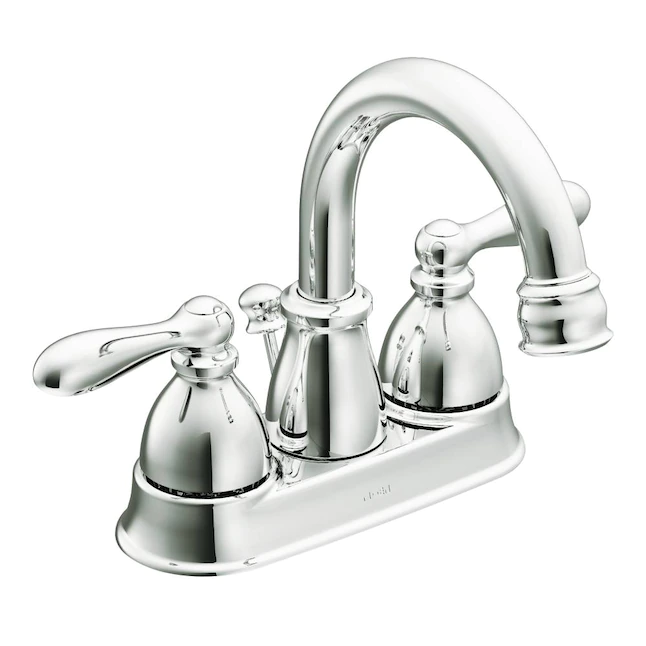 Moen  Caldwell Chrome 2-handle 4-in Centerset WaterSense Bathroom Sink Faucet with Drain
