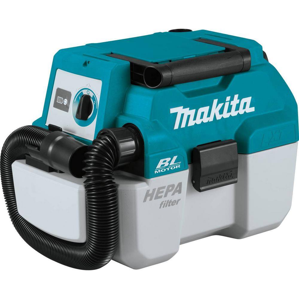 Makita XCV11Z 18-Volt LXT Lithium-Ion Brushless Cordless 2 Gal. HEPA Filter Portable Wet/Dry Dust Extractor/Vacuum. Tool Only