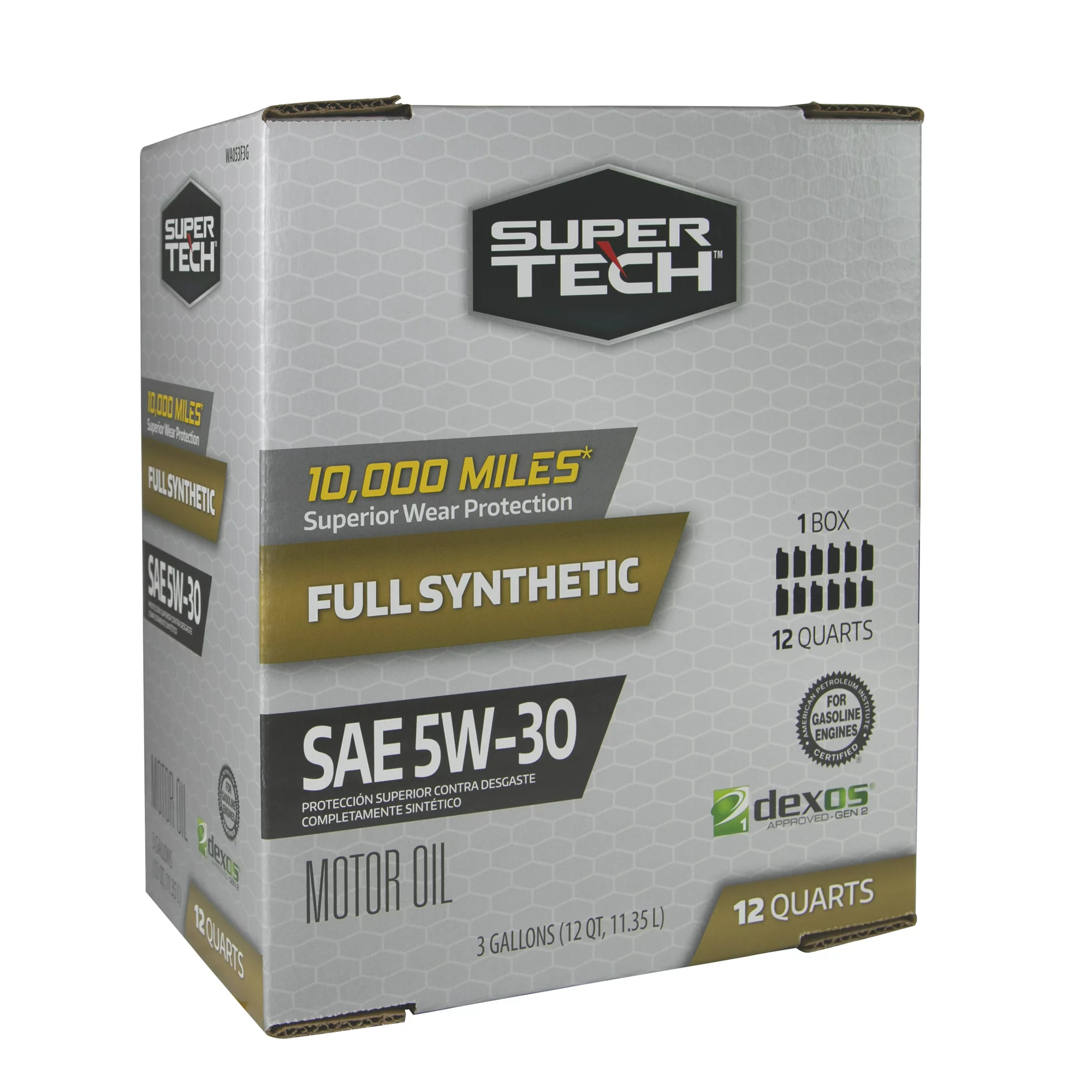 Super Tech Full Synthetic SAE 5W-30 Motor Oil. 12 Quarts
