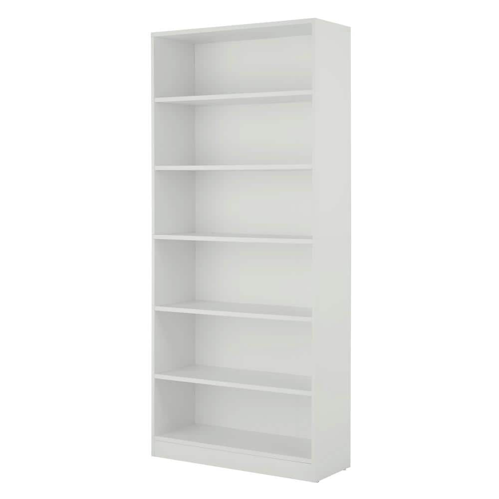 StyleWell Braxten 71 in. White 6-Shelf Basic Bookcase with Adjustable Shelves