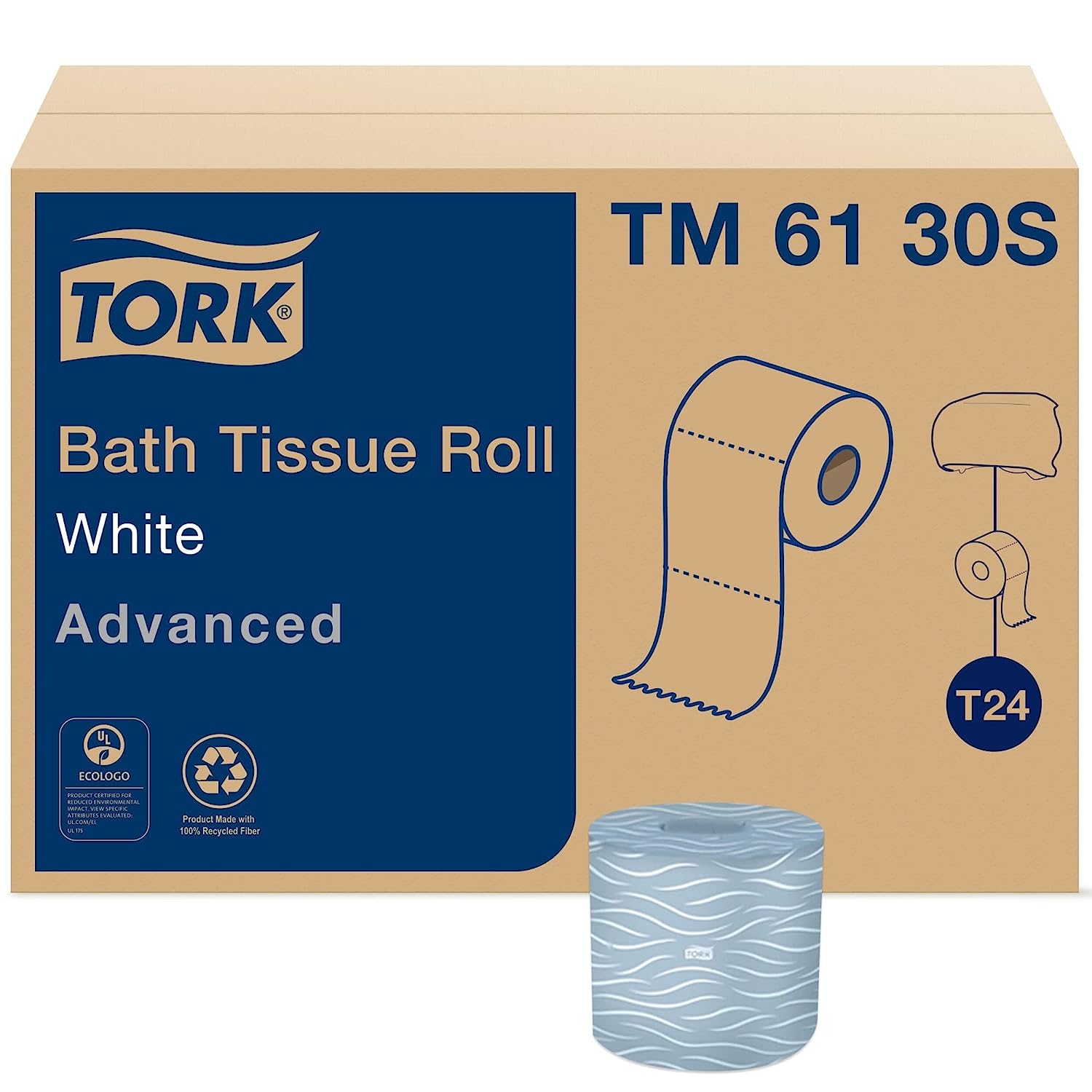 Tork Bath Tissue Roll Advanced 2-ply For everyday use at home Biodegradable 4×3.75″. 500 sheets/roll. 48 rolls/case