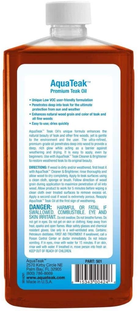 AquaTeak Premium Teak Oil 16 oz